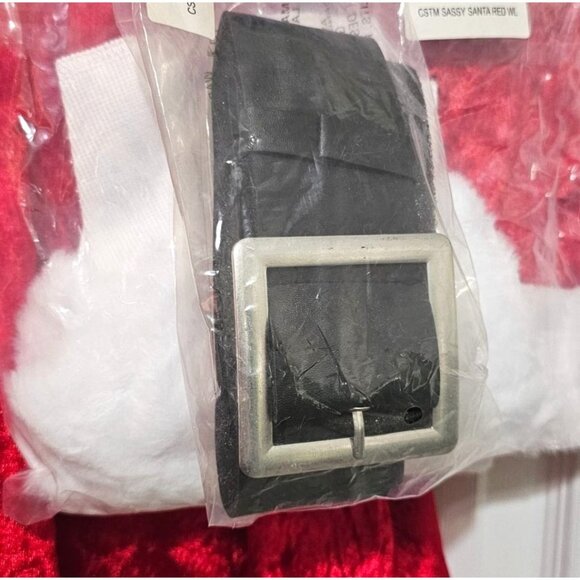 Sassy Santa Costume Sexy Mrs Claus Hooded Dress Faux Fur Boot Toppers Christmas - Picture 5 of 7